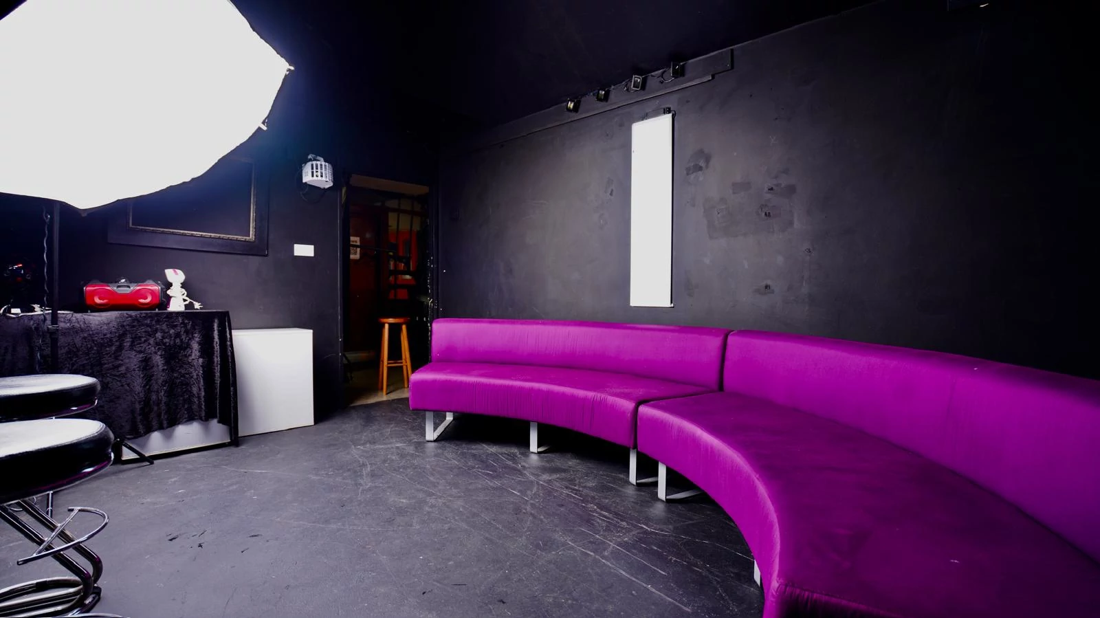 black studio curve sofa fridge 