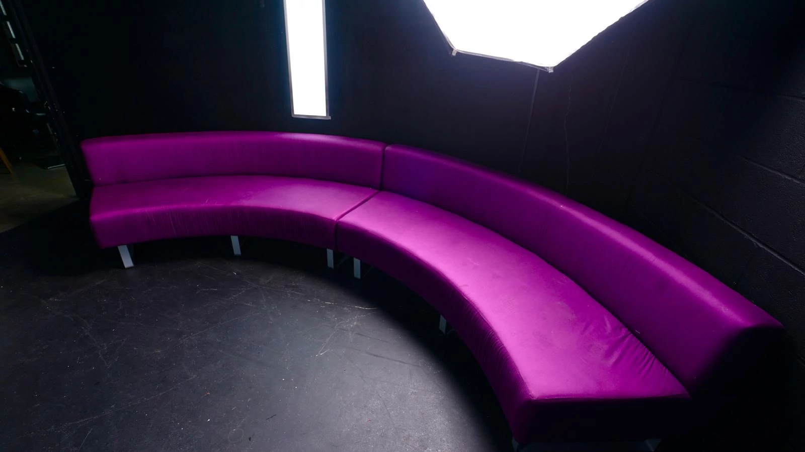 black studio purple sofa 