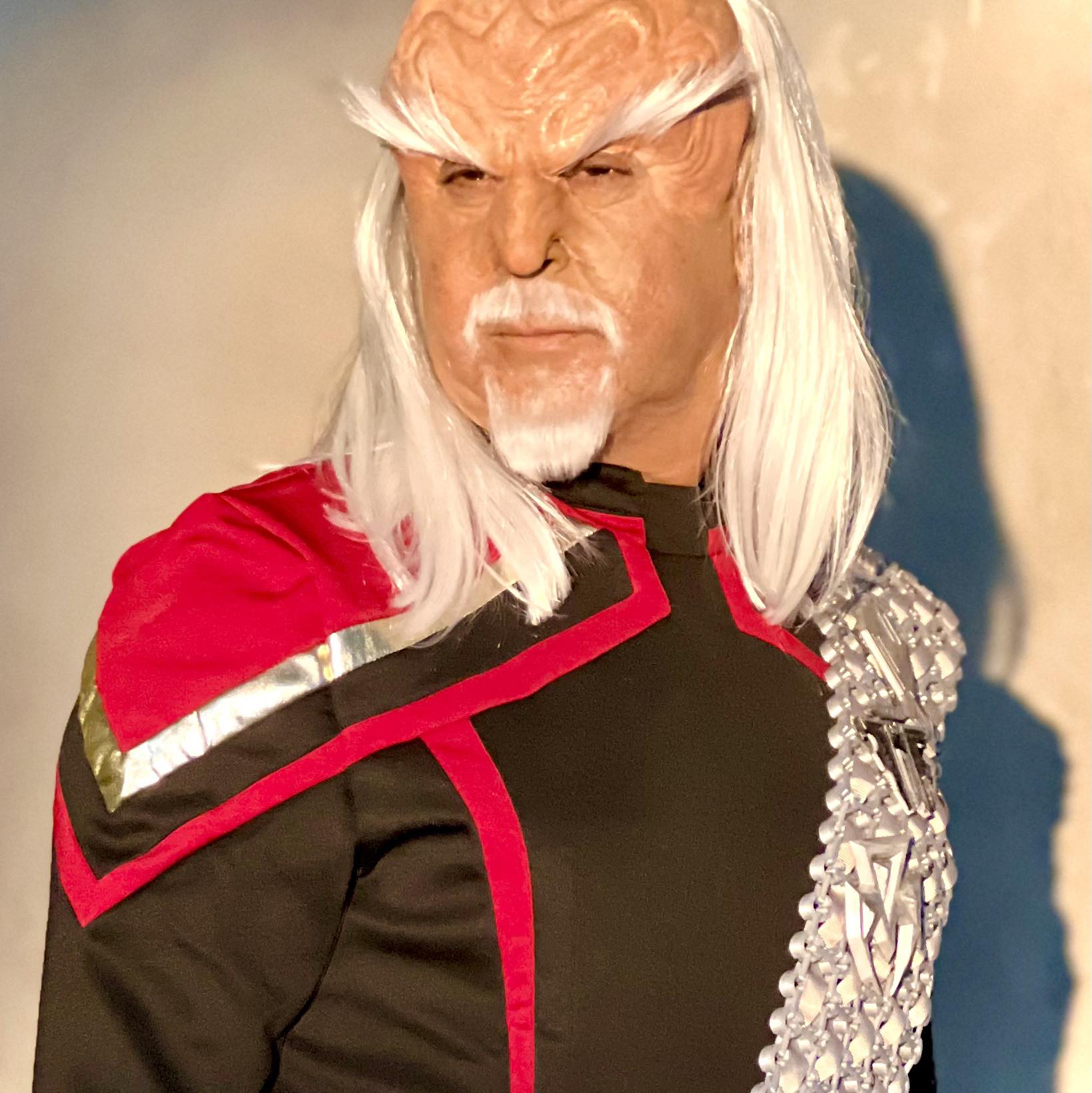 Star Trek drama Adrian in prosthetics