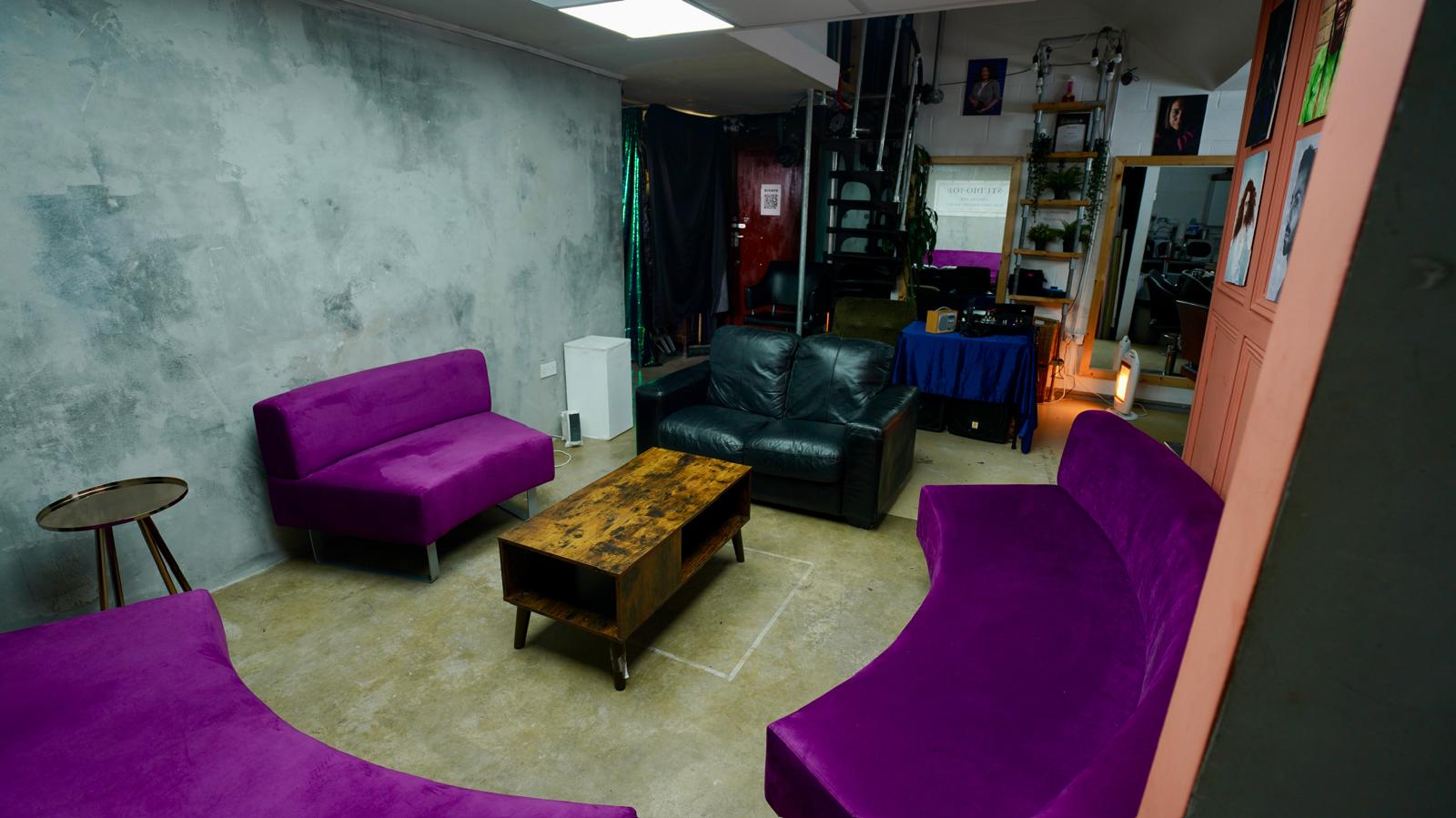 lounge purple curve sofa